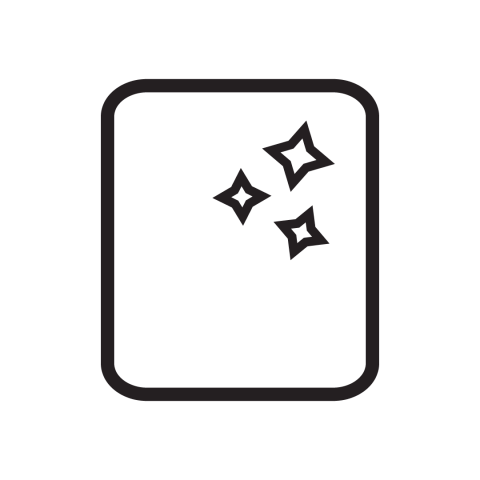 Un icono negro de ventana limpia.