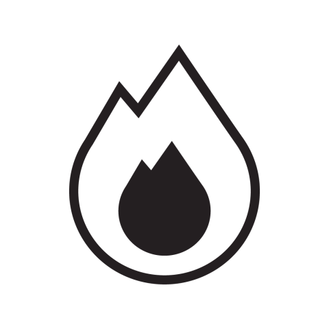 Un icono de llama negra